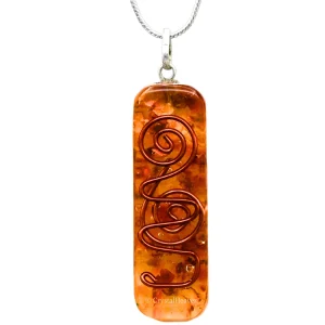 Carnelian Crystal Orgone Pendant - Rectangle