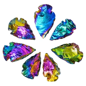 Titanium Aura Quartz Arrowhead - 1" to 1.5" (25 Pieces)