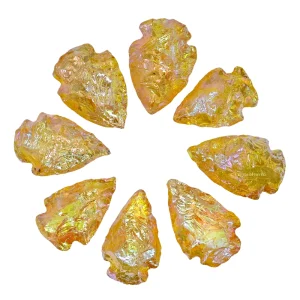 Yellow Aura Quartz Arrowhead - 1" to 1.5" (25 Pieces)