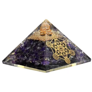 Amethyst Orgone Pyramid (Chakra Metatron cube)