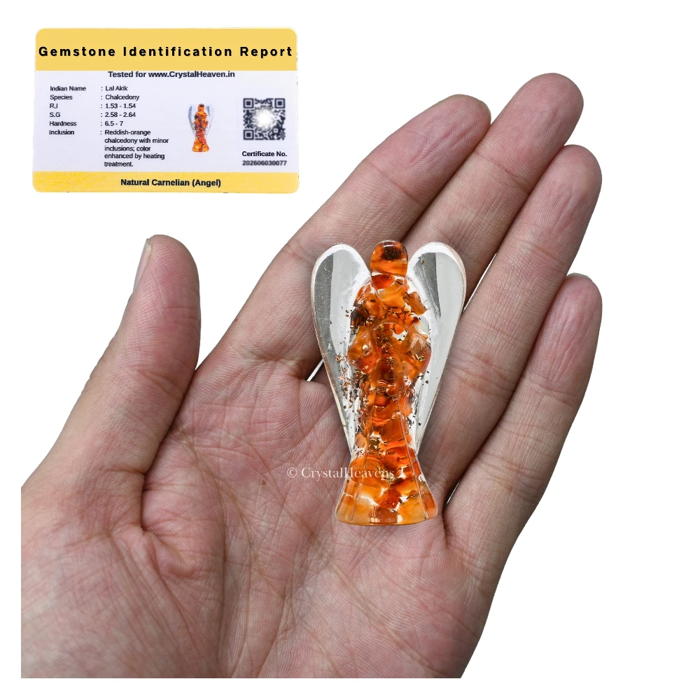 Carnelian Crystal Orgone Angel (2 Inch) - Image 2