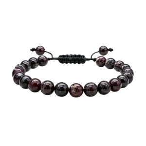 Black Garnet Arfvedsonite Bracelet (Adjustable)