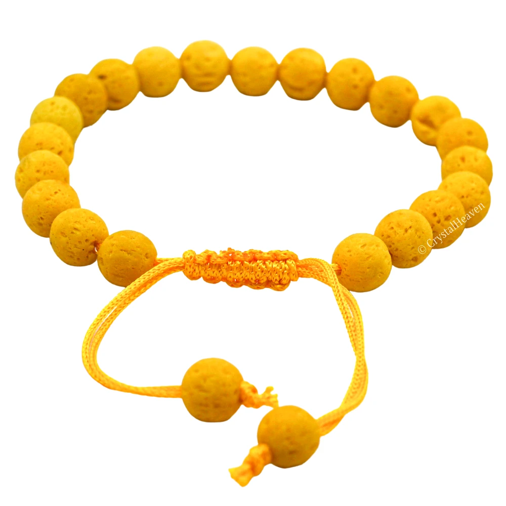 Yellow Lava Stone Bracelet (Adjustable) - Image 4