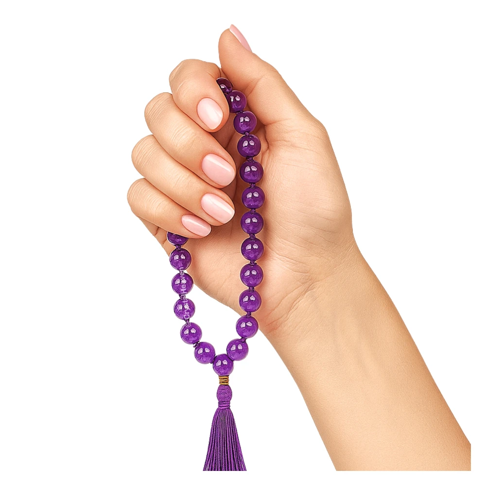 Amethyst Japa Mala (Hand Knotted) - Image 4