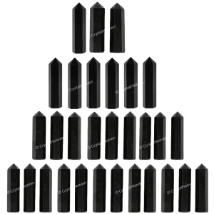 Black Tourmaline Pencil Points (Set of 10)