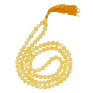 Yellow Calcite Japa Mala (Without Knot)