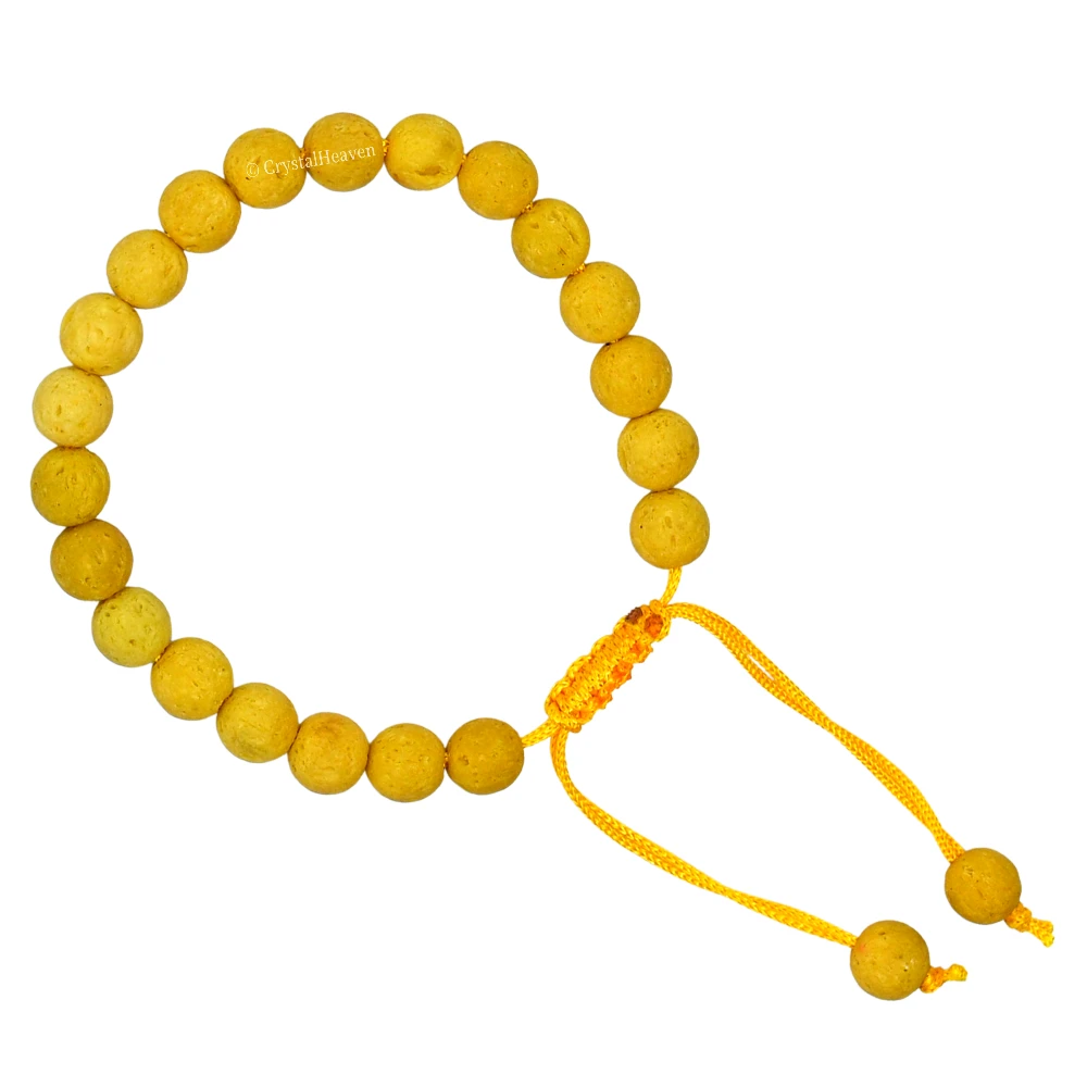 Yellow Lava Stone Bracelet (Adjustable) - Image 2
