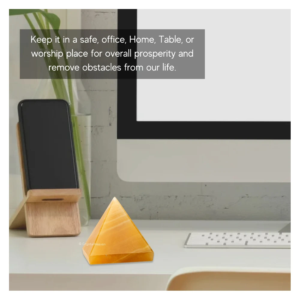 Yellow Calcite Pyramid (1 Inch) - Image 6