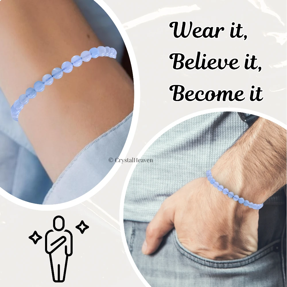 Aquamarine Healing Crystal Bracelets - 6mm Beads (Adjustable) - Image 5