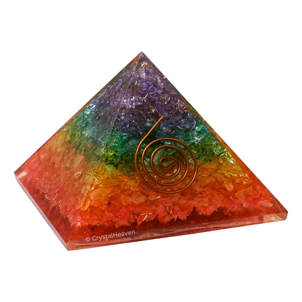 7 Chakra Onyx Orgone Pyramid (Copper Coil)
