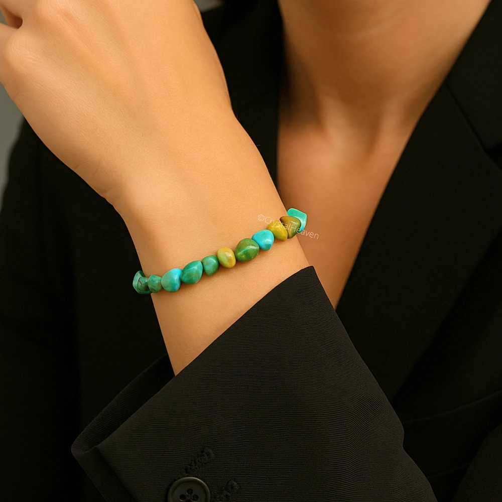 Chrysocolla Tumbled Bracelet (Elastic) - Image 5