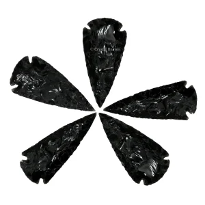 Black Obsidian Arrowhead - 1" to 1.5" (5 Pieces)
