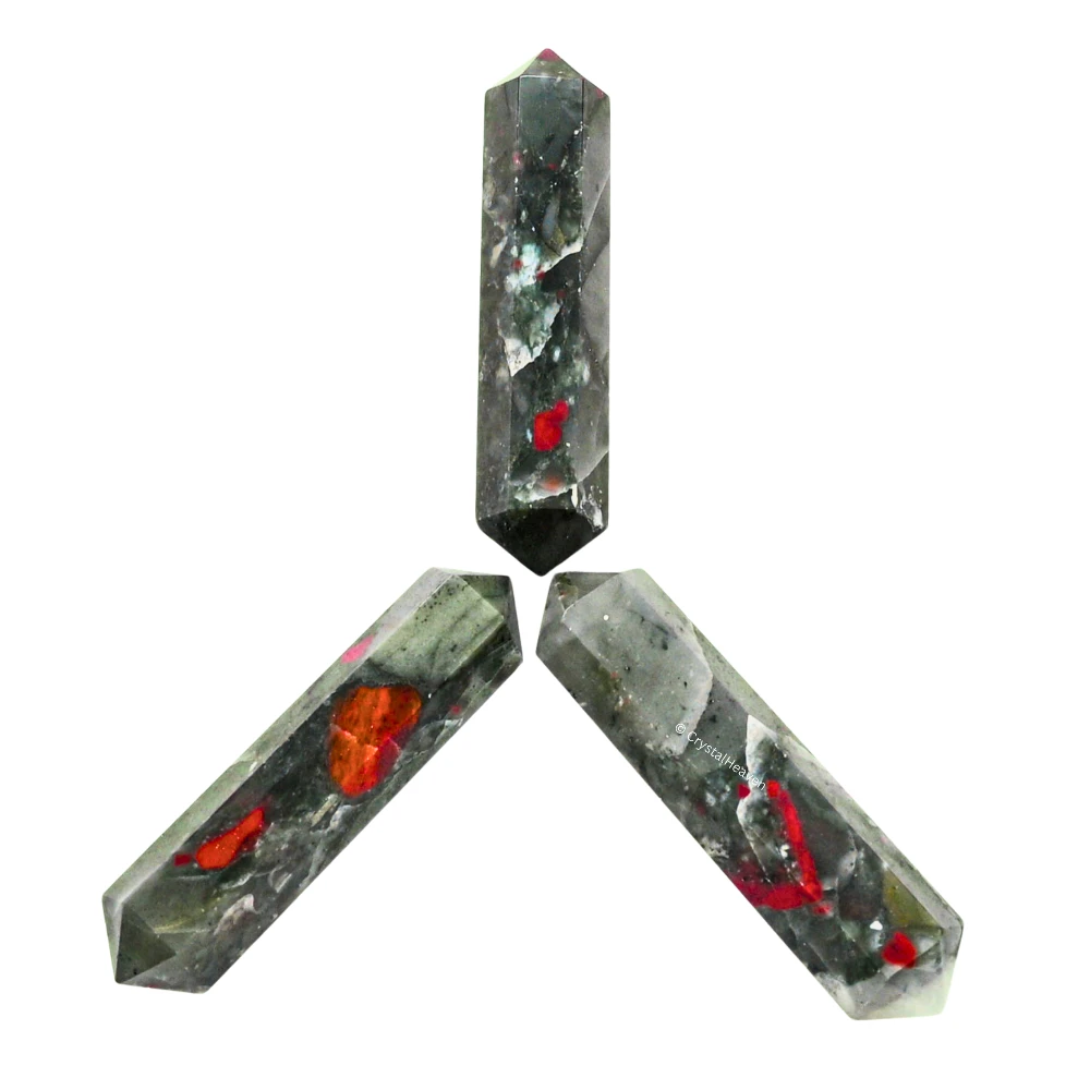 African Bloodstone Pencil Points (Double Terminated) (Set of 10) - Image 6