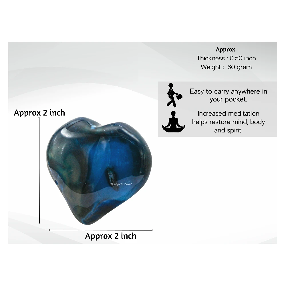 Blue Onyx Agate Heart - Image 3