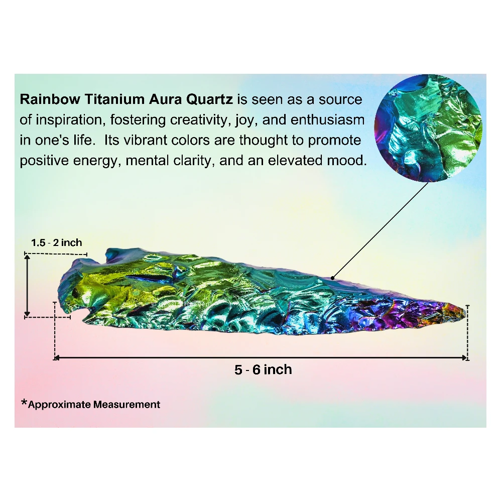 Titanium Aura Quartz Arrowhead - 5" to 6" - Image 4