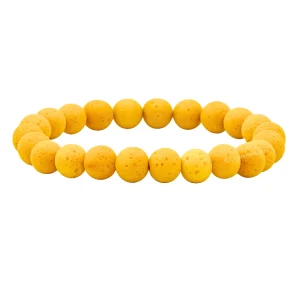 Yellow Lava Stone Bracelet (Elastic)