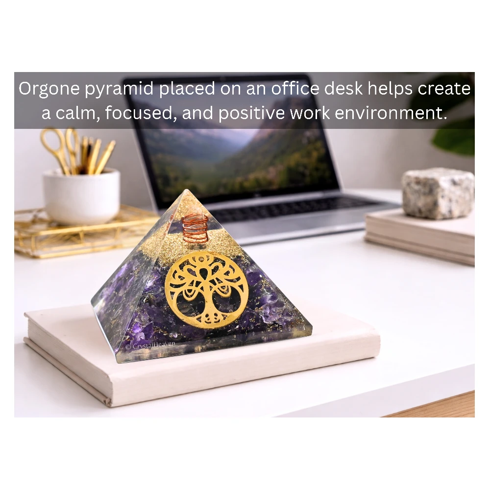 Amethyst Orgone Pyramid (Round tree Of Life) - Image 4