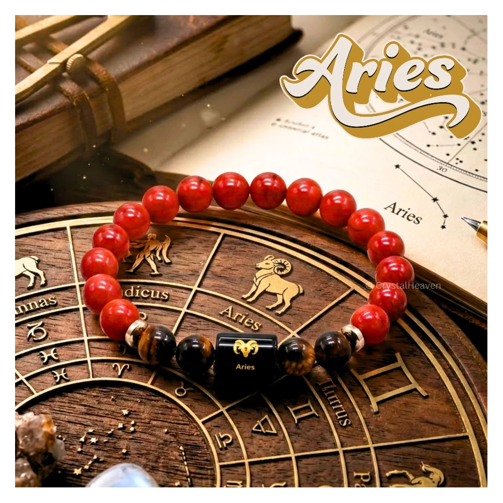 Aries Bracelet (मेष राशि) - Red Jasper & Tiger Eye - Image 6
