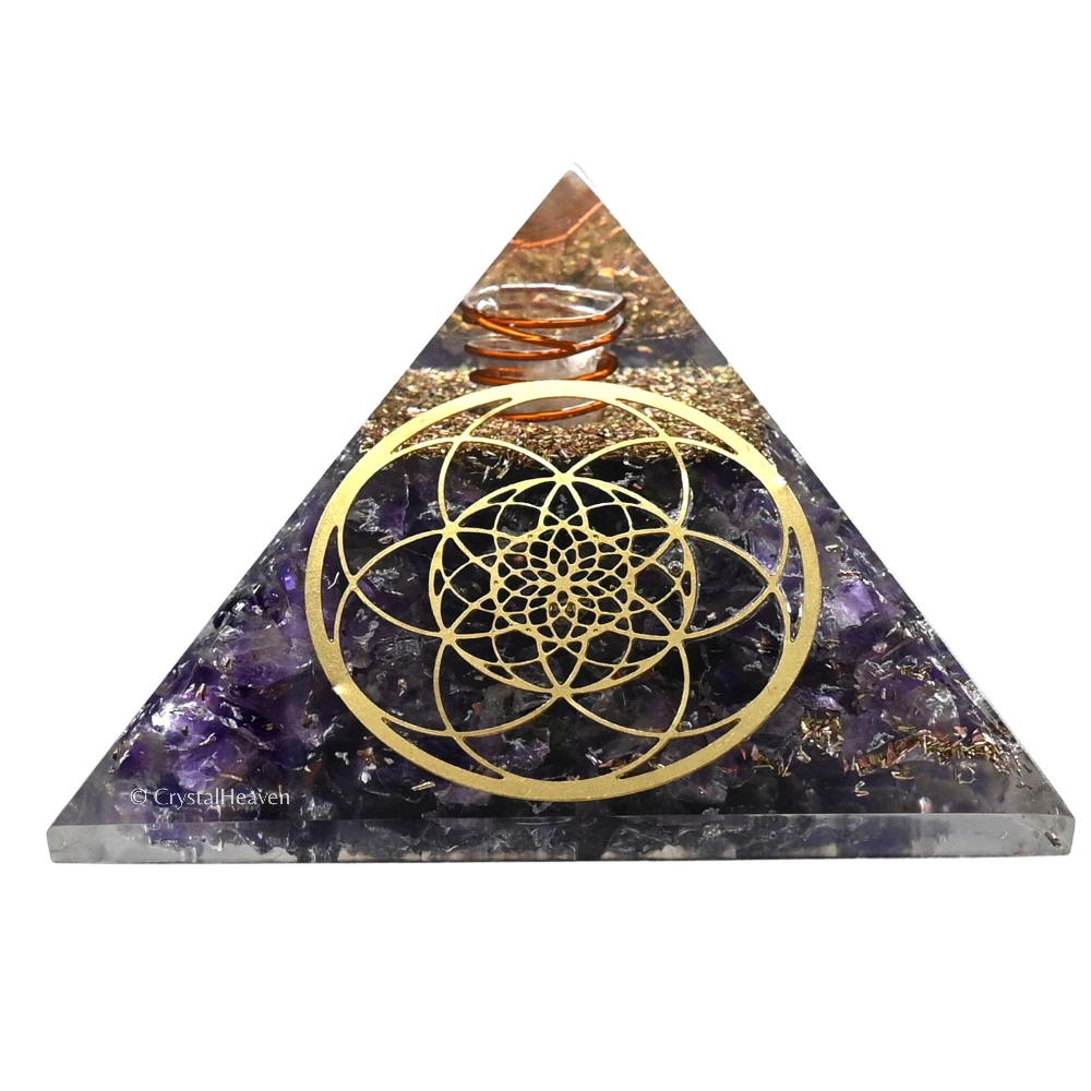 Amethyst Orgone Pyramid (Seed Of Life) - Image 2