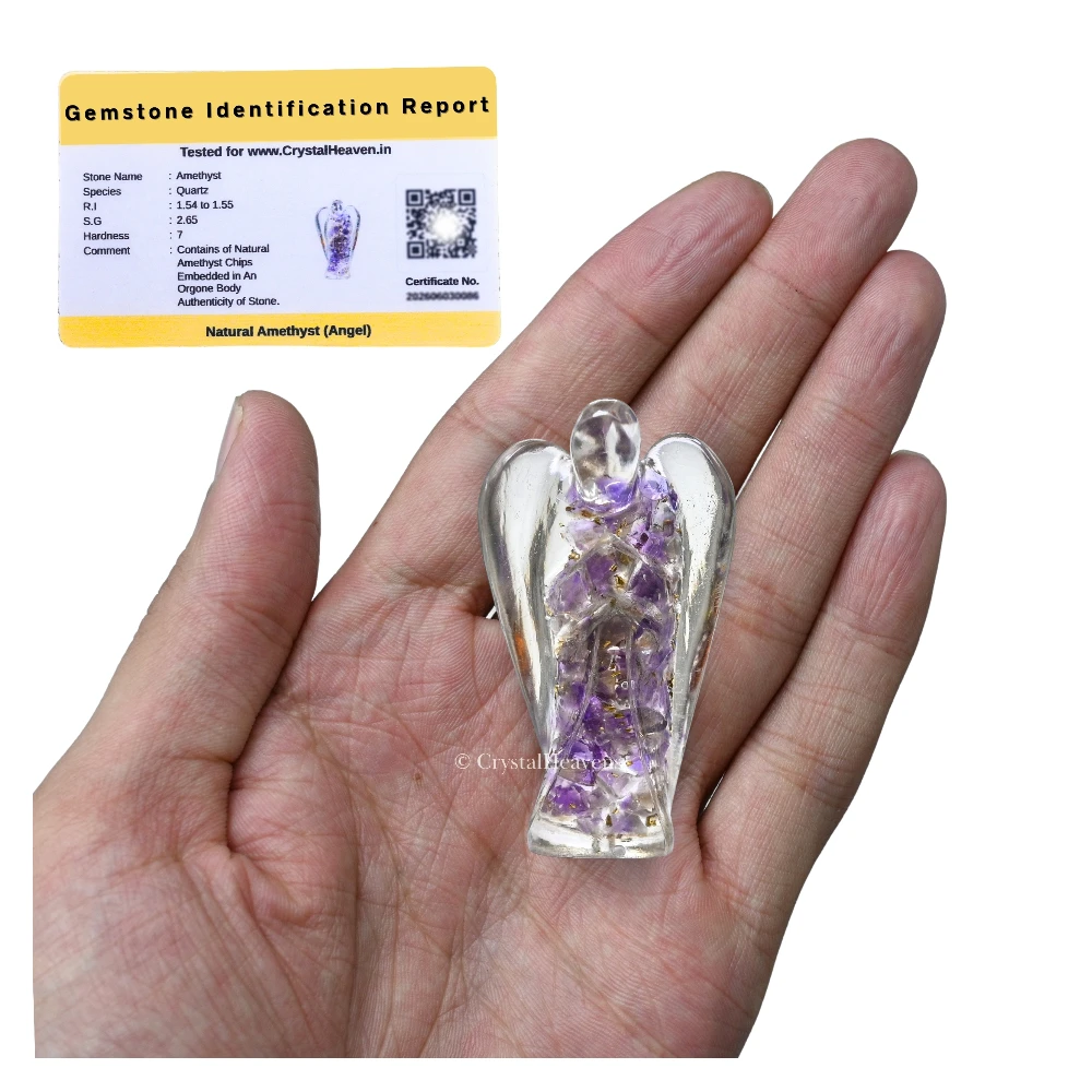 Amethyst Crystal Orgone Angel (2 Inch) - Image 2