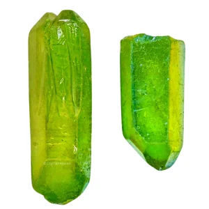 Apple Aura Quartz Crystals Raw Points (2 Pieces)