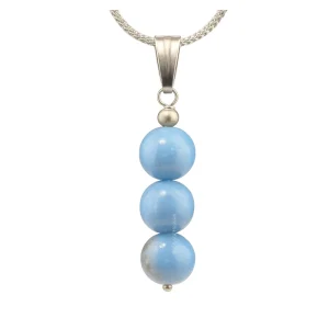 Angelite Crystal Bead Necklace (Silver)