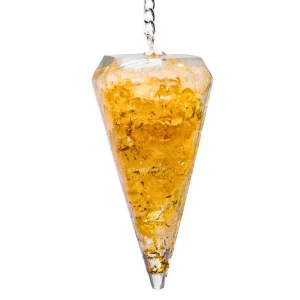 Citrine Onyx Crystal Orgone Pendulum