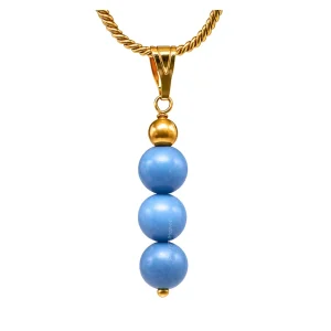 Angelite Crystal Bead Necklace (Gold)