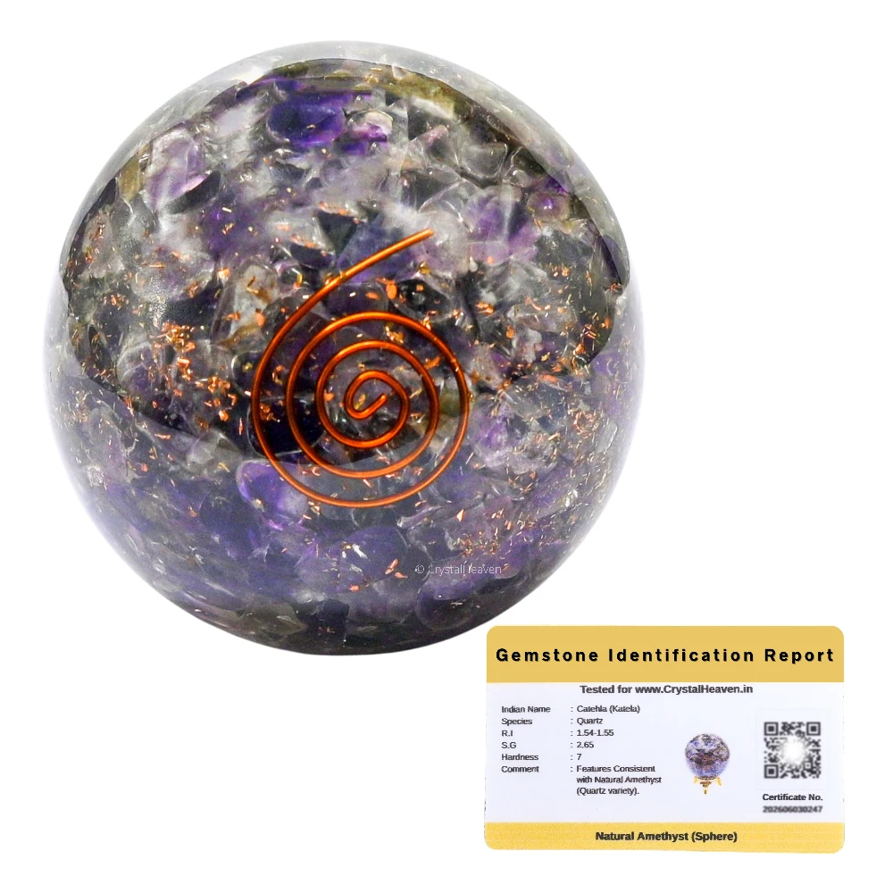 Amethyst Crystal Orgonite Ball (2.5 Inch) - Image 2