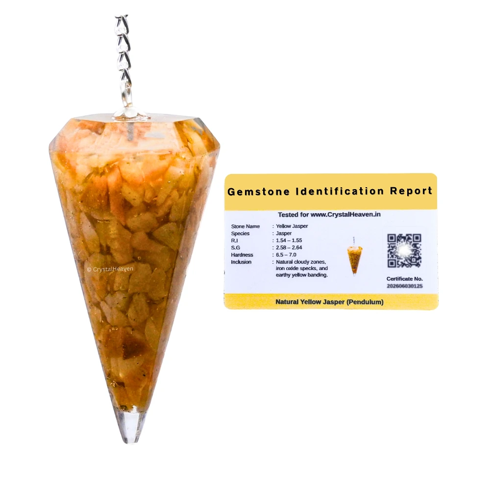 Yellow Jasper Crystal Orgone Pendulum - Image 2