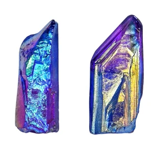 Amethyst-Tanzine Aura Quartz Crystals Raw Points (2 Pieces)