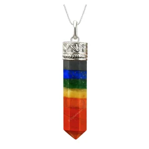 7 Chakra Necklace - Pencil Point (Silver)