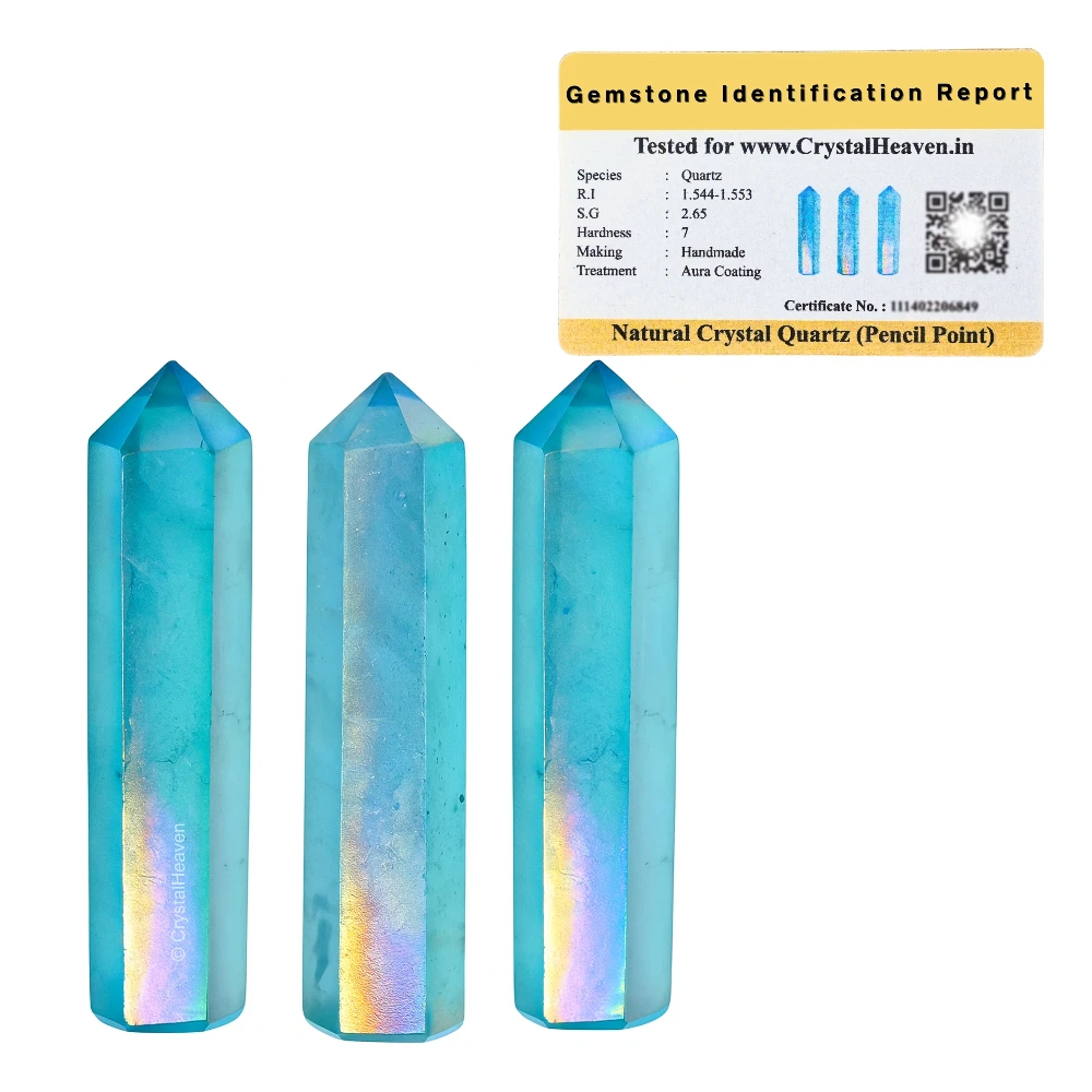 Aqua Aura Quartz Pencil Points (Set of 50) - Image 2
