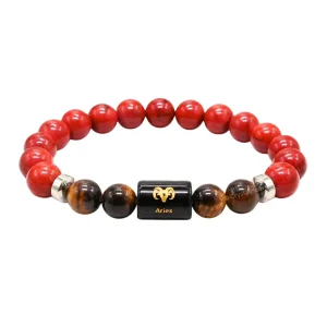 Aries Bracelet (मेष राशि) - Red Jasper & Tiger Eye