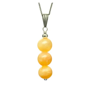 Yellow Calcite Crystal Bead Necklace (Silver)