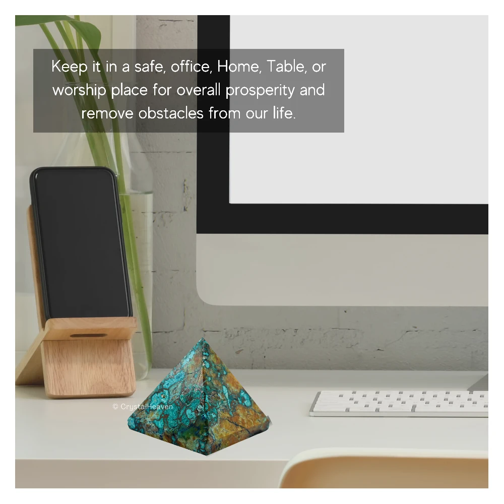 Chrysocolla Pyramid (2 Inch) - Image 4
