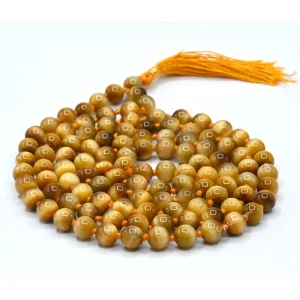Yellow Cats Eye Japa Mala (Hand Knotted)