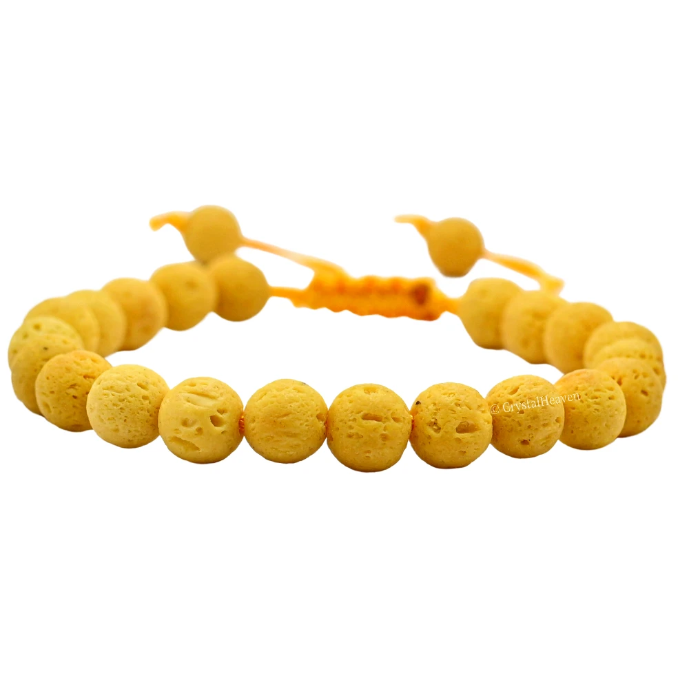 Yellow Lava Stone Bracelet (Adjustable)