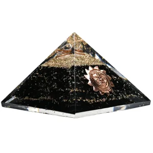 Black Tourmaline Orgone Pyramid (Sun Face)