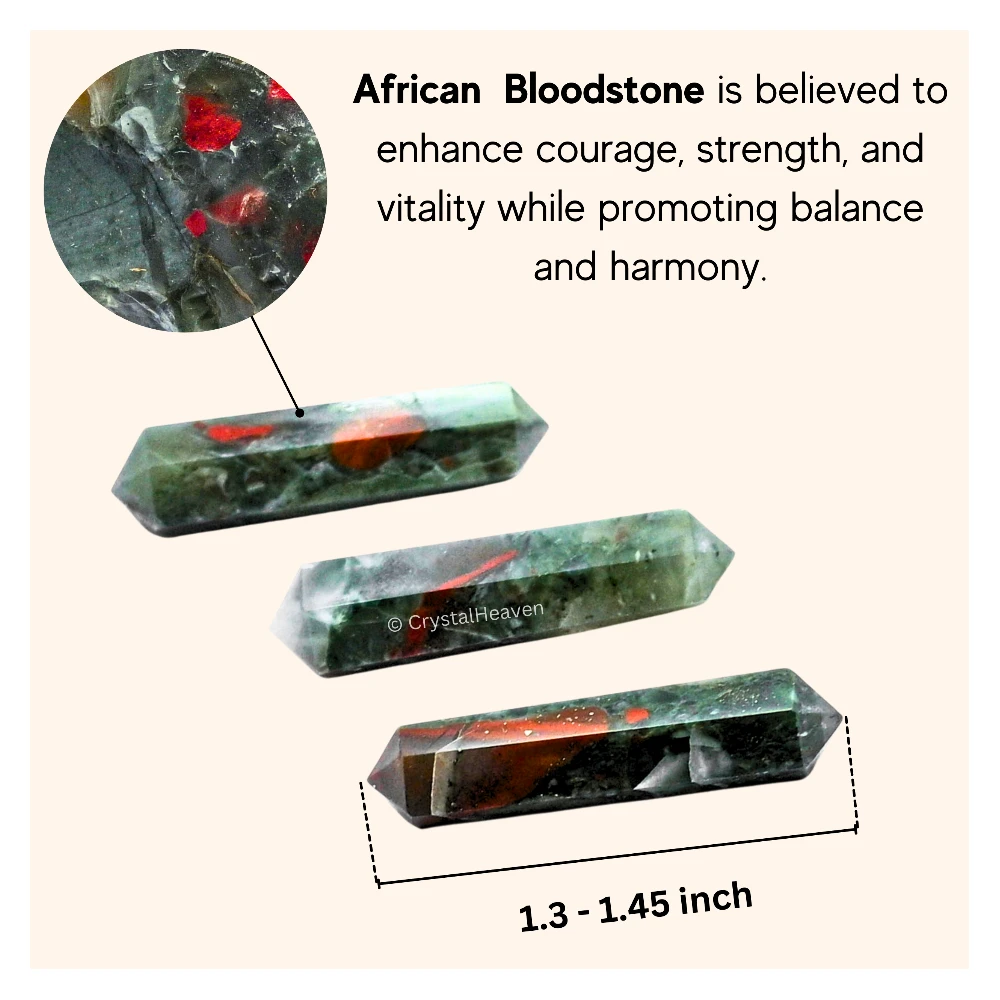 African Bloodstone Pencil Points (Double Terminated) (Set of 10) - Image 4