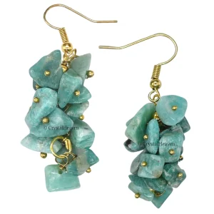 Amazonite Crystal Earrings (Gold)