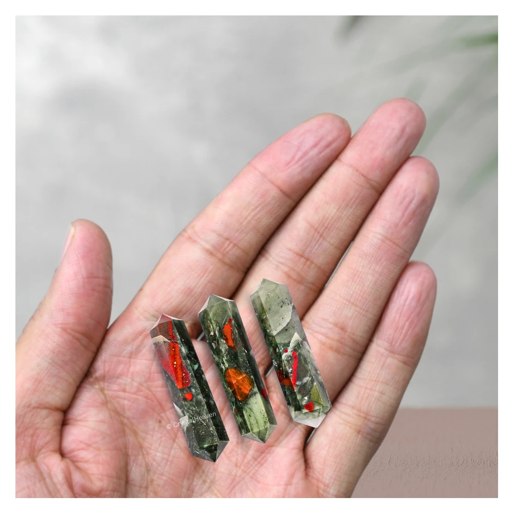 African Bloodstone Pencil Points (Double Terminated) (Set of 10) - Image 3