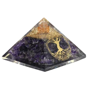 Amethyst Orgone Pyramid (Tree Of Life)