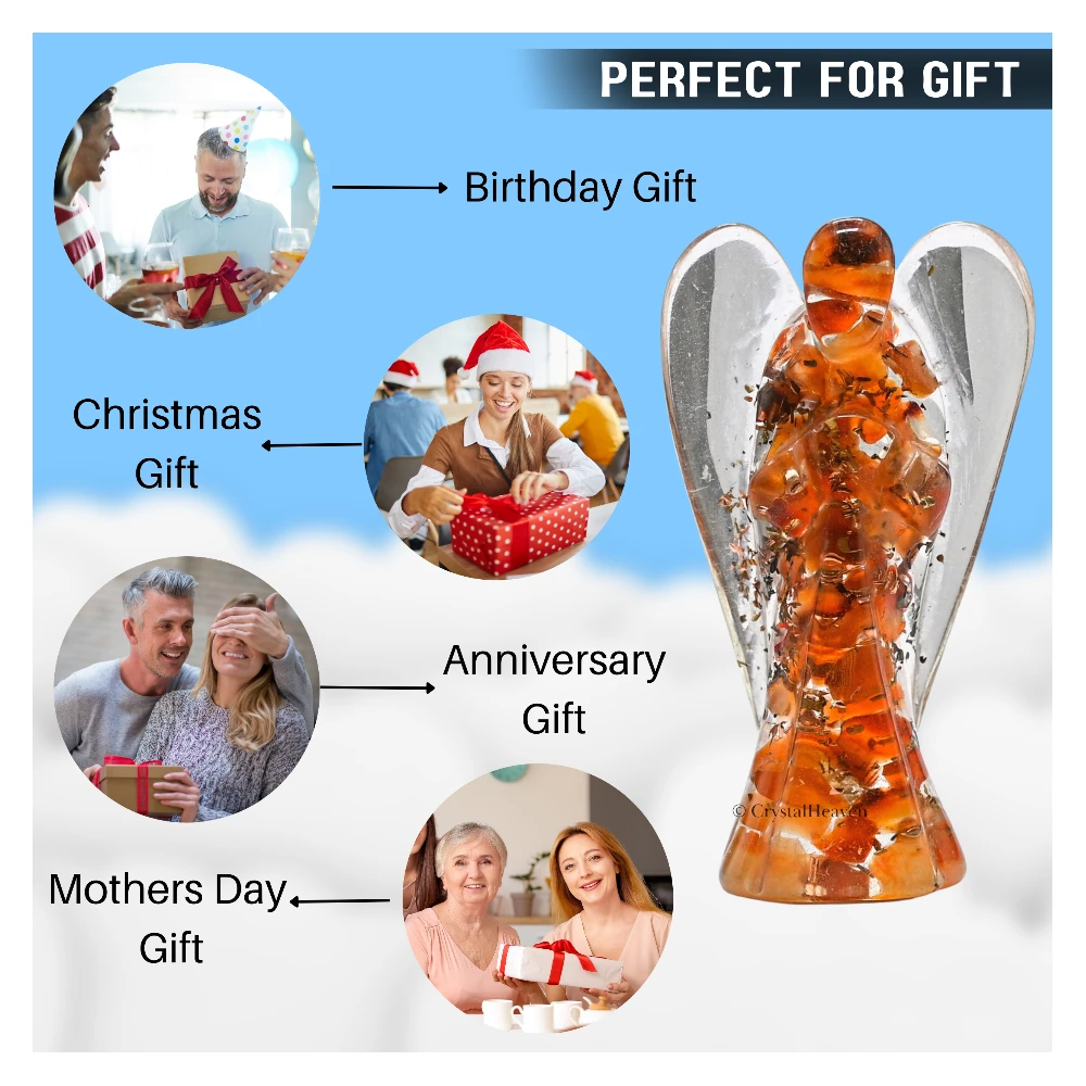 Carnelian Crystal Orgone Angel (2 Inch) - Image 6