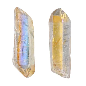Angel Aura Quartz Crystals Raw Points (2 Pieces)