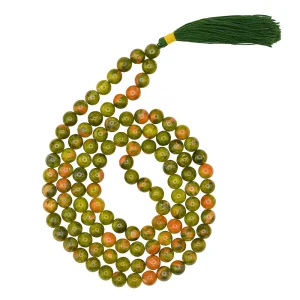Unakite Japa Mala (Without Knot)