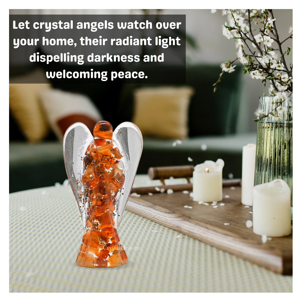 Carnelian Crystal Orgone Angel (2 Inch) - Image 4