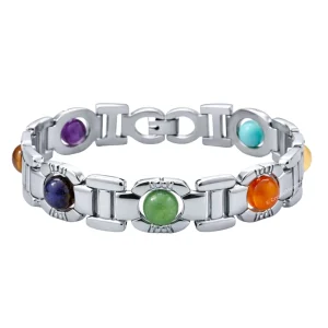 7 Chakra Bracelet - Premium Silver Chain