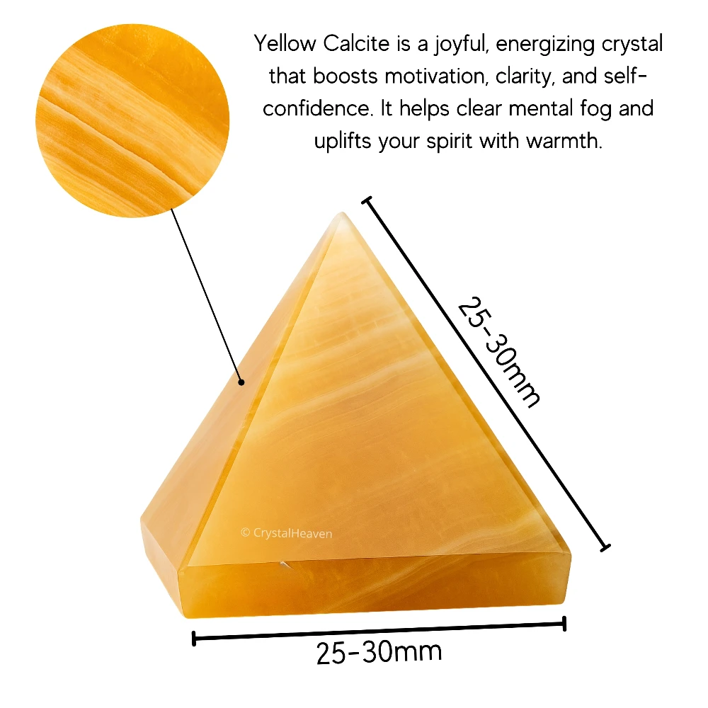 Yellow Calcite Pyramid (1 Inch) - Image 3
