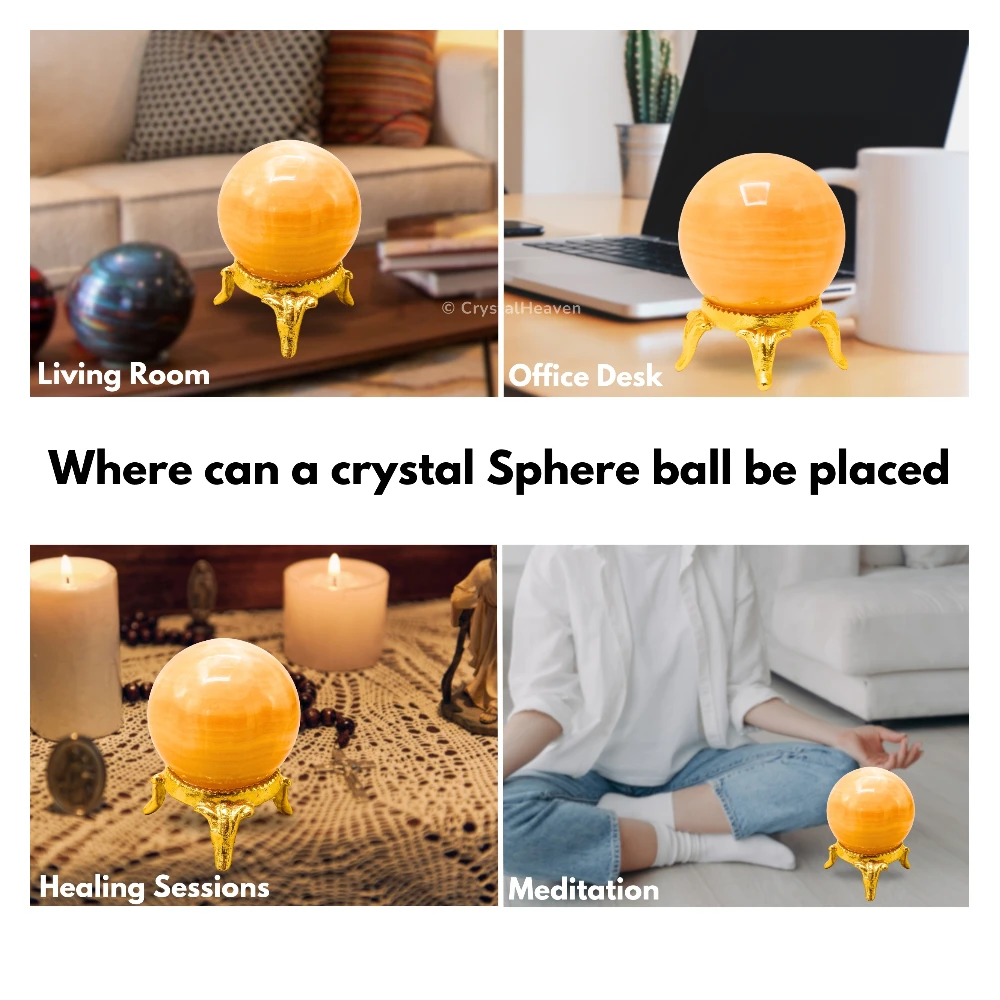 Yellow Calcite Sphere (2 Inch) - Image 6